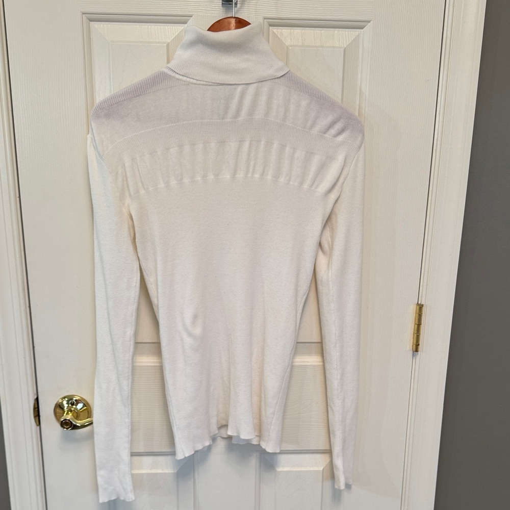 Cache Ivory Long Sleeve Turtleneck Top